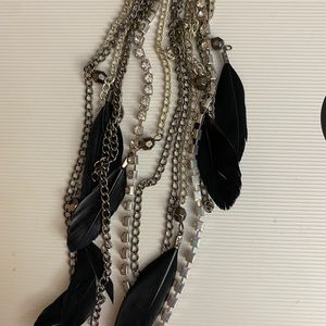Statement Earrings Punk Feathers Chains Crystals